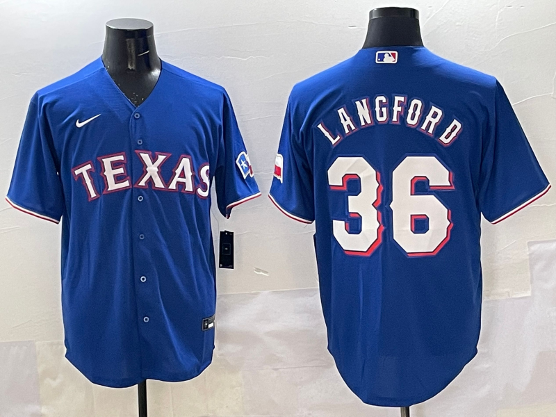 Men's Texas Rangers Wyatt Langford Royal Limited Player Jersey