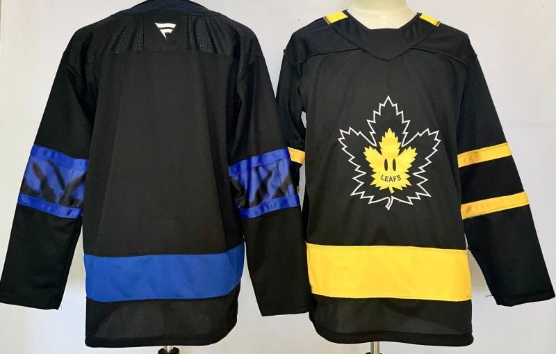 Men's Toronto Maple Leafs Fanatics Black Yellow Blank jersey