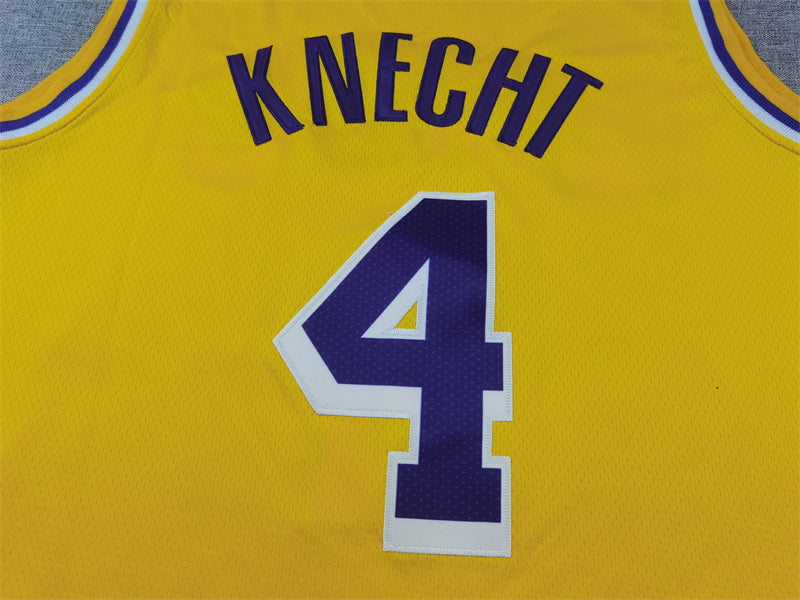 Men's Los Angeles Lakers Dalton Knecht Gold Swingman Jersey - Icon Edition