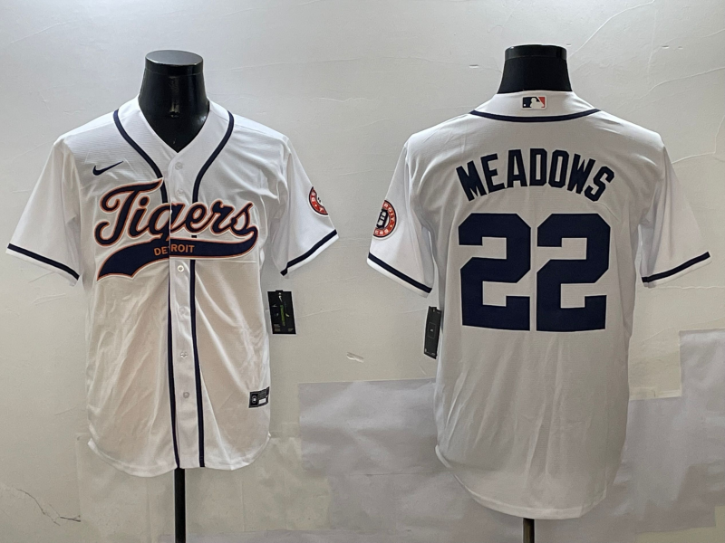 Men's Detroit Tigers Parker Meadows White Player Jersey