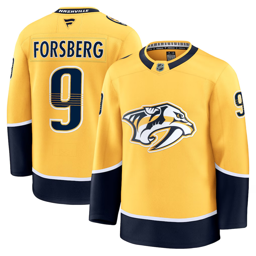 Men's Nashville Predators Filip Forsberg Fanatics Gold Home Premium Jersey