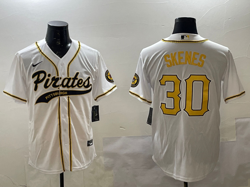 Men's Pittsburgh Pirates Paul Skenes White Replica Player Jersey
