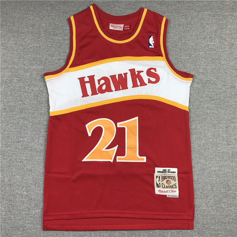 Men's Atlanta Hawks Dominique Wilkins 1986-87 Red Hardwood Classics Swingman Jersey