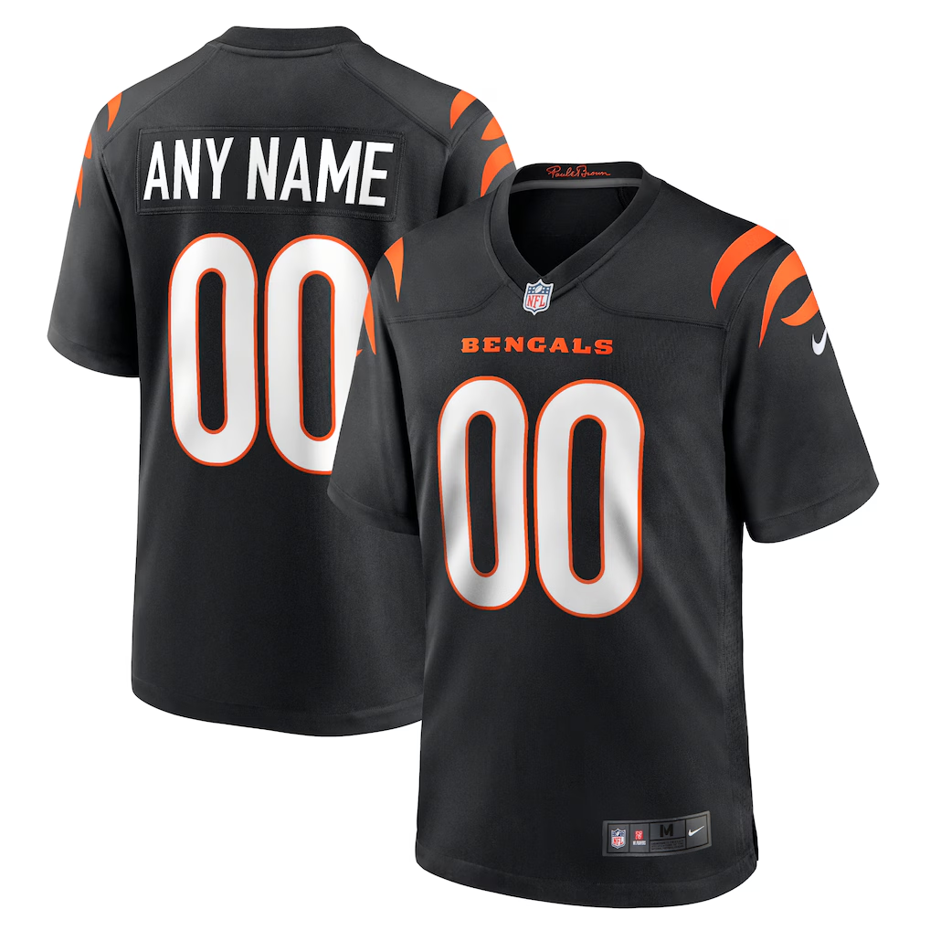 Men's Cincinnati Bengals Black Game Custom Jersey
