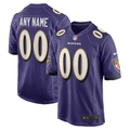Men's Baltimore Ravens Purple Custom Game Jersey