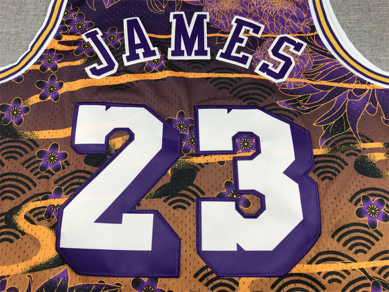 Men's Los Angeles Lakers LeBron James Year of Rabbit Edition Hardwood Classics Swingman Jersey