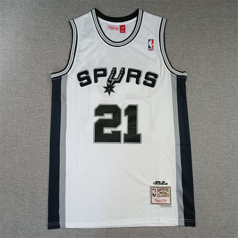 Men's San Antonio Spurs Tim Duncan White 1998-99 Classics Swingman Jersey