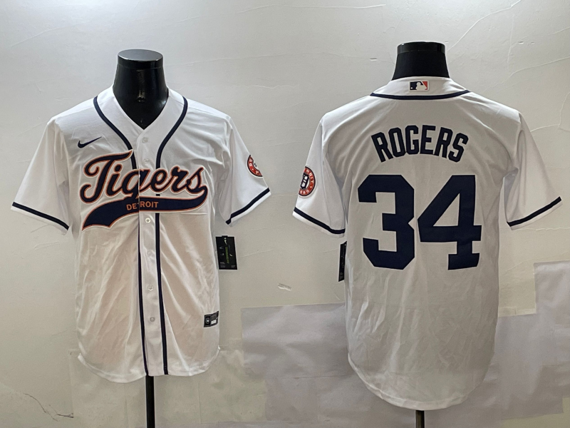 Men's Detroit Tigers Jake Rogers White Player Jersey
