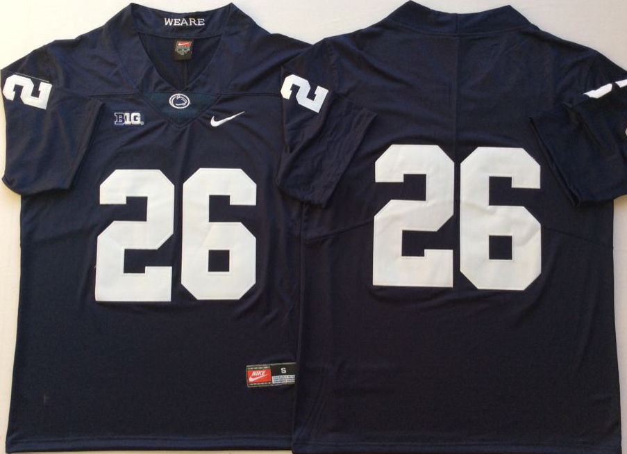 Men's Penn State Nittany Lions John Saquon Barkley Navy Team Game Jersey