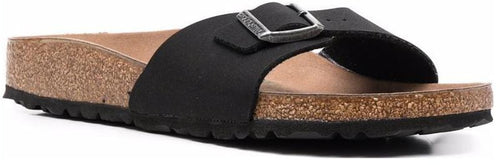Birkenstock Madrid Vegan Birko-Flor Birkibuc 1020060 Narrow Fit Black Sandals