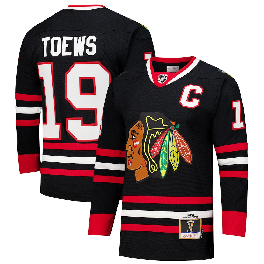 Men's Chicago Blackhawks Jonathan Toews Black Player Jersey