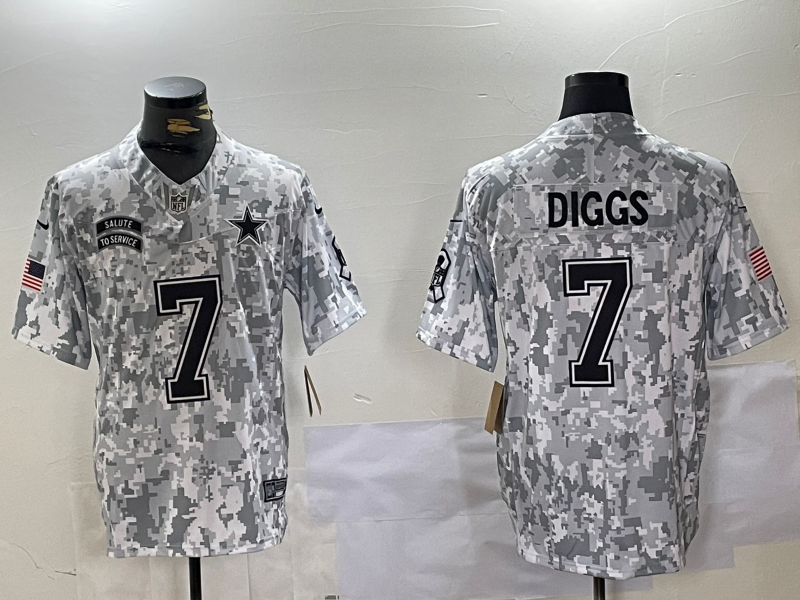Men's Dallas Cowboys Trevon Diggs Arctic Camo 2024 Salute to Service Limited Jersey