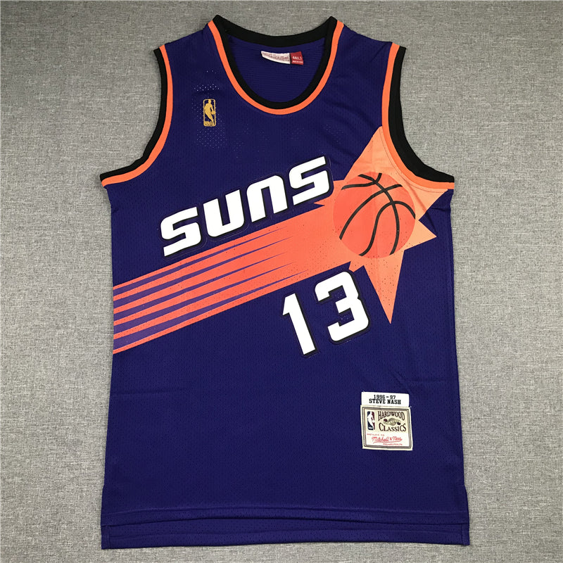 Men's Phoenix Suns Steve Nash Purple 1996-97 Throwback Stitched Jersey