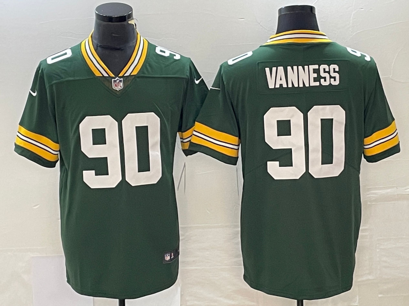Men's Green Bay Packers Lukas Van Ness Green 2023 NFL Draft First Round Pick Game Jersey