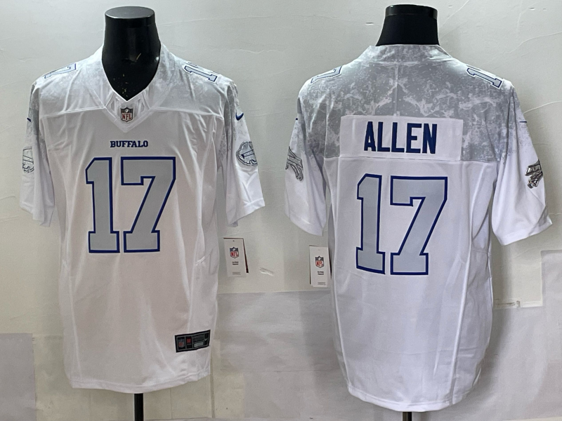 Men's Buffalo Bills Josh Allen White 2025 Rivalries Collection Limited Jersey