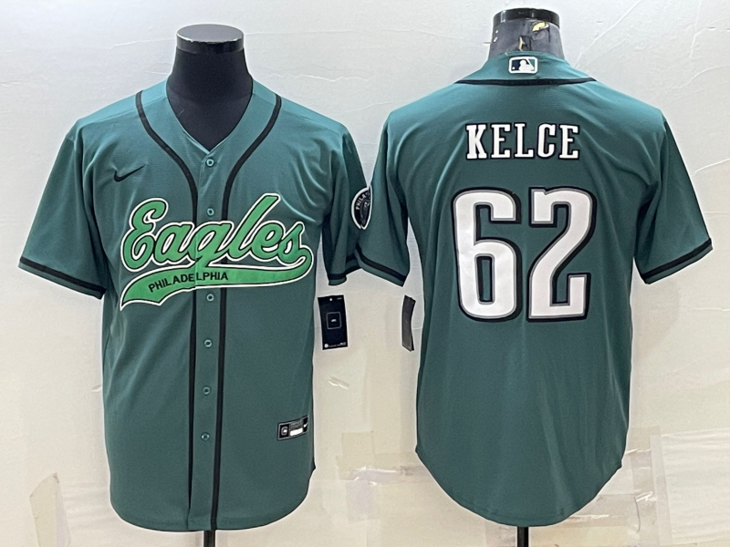 Men's Philadelphia Eagles Jason Kelce Midnight Green Game Jersey Joint Edition