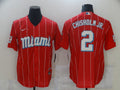 Men's Miami Marlins Jazz Chisholm Jr. Red Replica Baseball Jersey