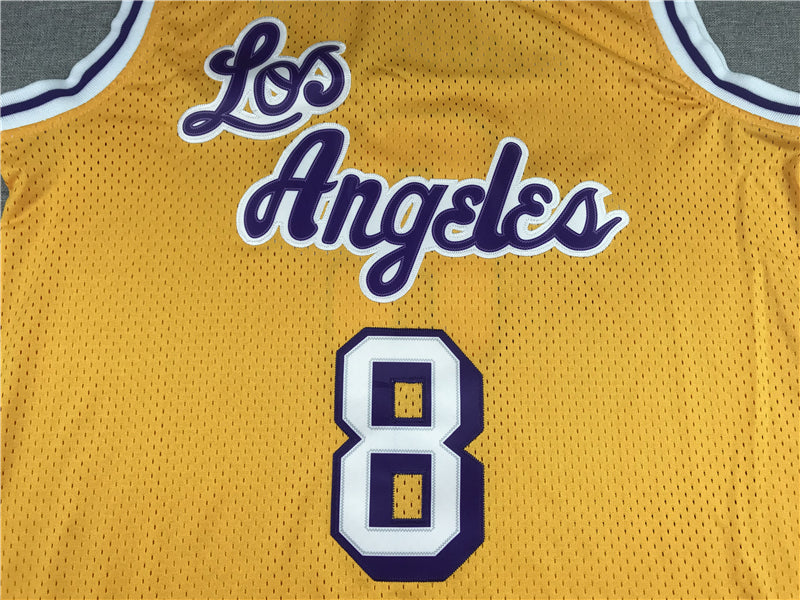 Men's Los Angeles Lakers Kobe Bryant Yellow 1996-97 Hardwood Classics Authentic Jersey