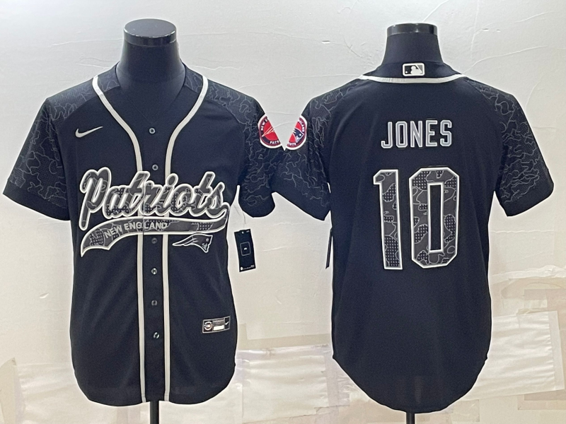 Men's New England Patriots Mac Jones Black RFLCTV Limited Jersey Joint Edition