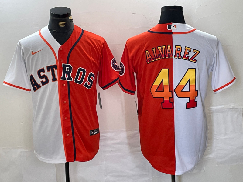 Men's Houston Astros Yordan Alvarez White/Orange Replica Player Jersey