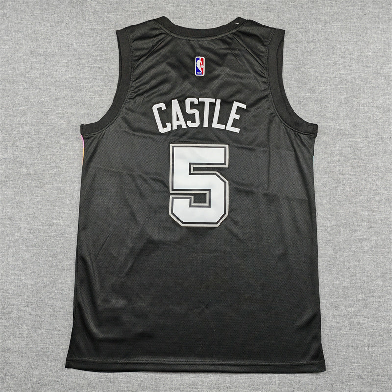 Men's San Antonio Spurs Stephon Castle Black 2025/26 Swingman Jersey - City Edition