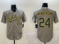 Men's Oakland Athletics Rickey Henderson Gray Replica Player Jersey