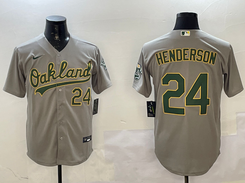 Men's Oakland Athletics Rickey Henderson Gray Replica Player Jersey
