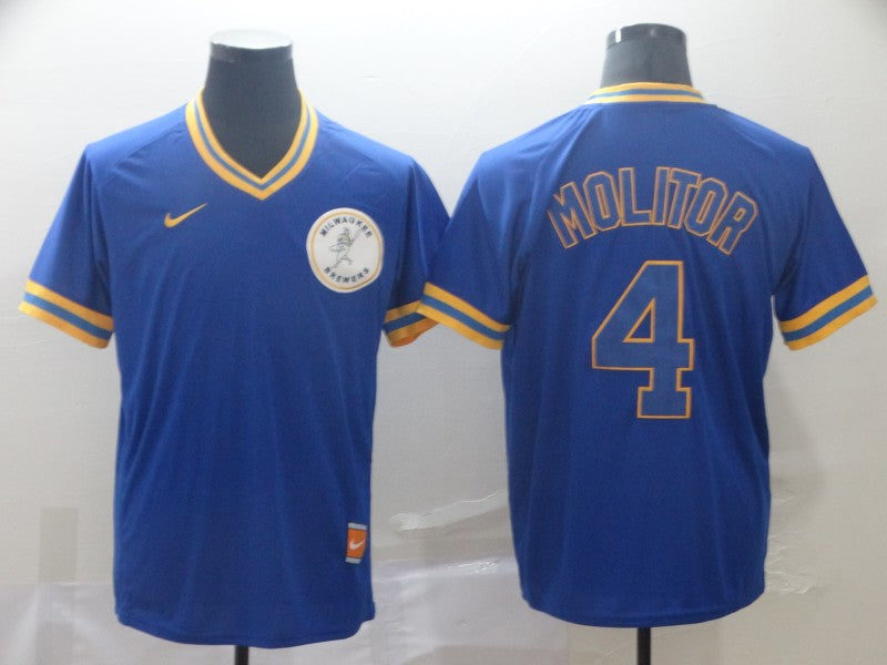 Men's Milwaukee Brewers Paul Molitor Blue Player Jersey