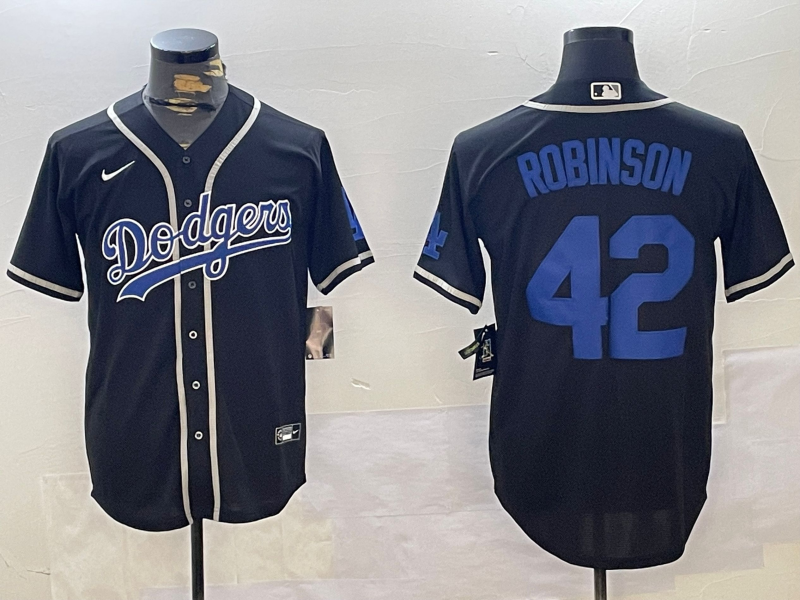 Men's Los Angeles Dodgers Jackie Robinson Black Game Player Jersey