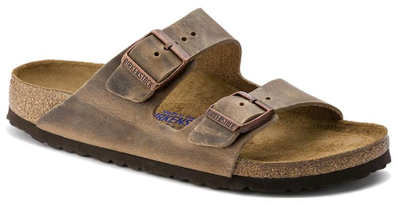 Birkenstock Arizona Soft Footbed Oiled Leather 0552813 Narrow Fit Tobacco Brown Slide Sandals