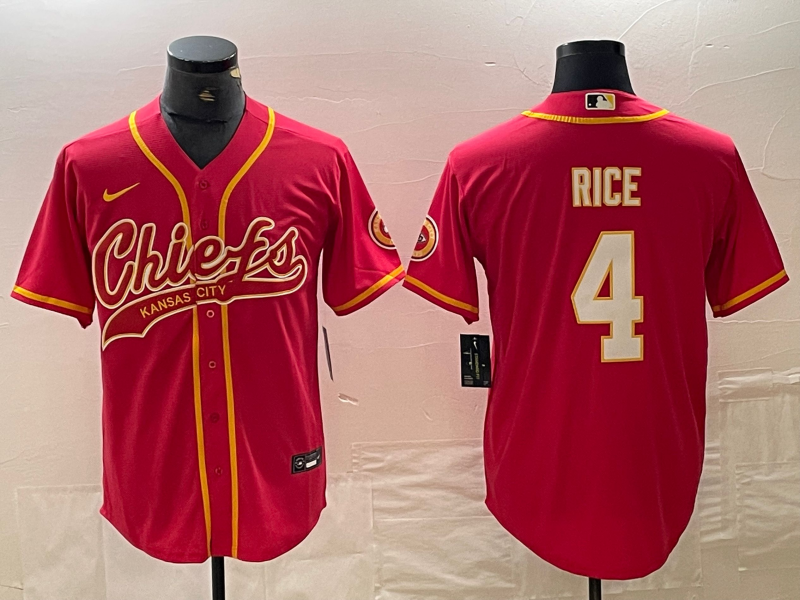 Men's Kansas City Chiefs Rashee Rice Red Player Jersey Joint Edition