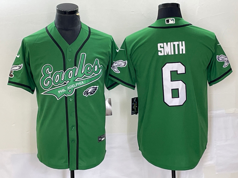 Men's Philadelphia Eagles DeVonta Smith Kelly Green Game Jersey Joint Edition