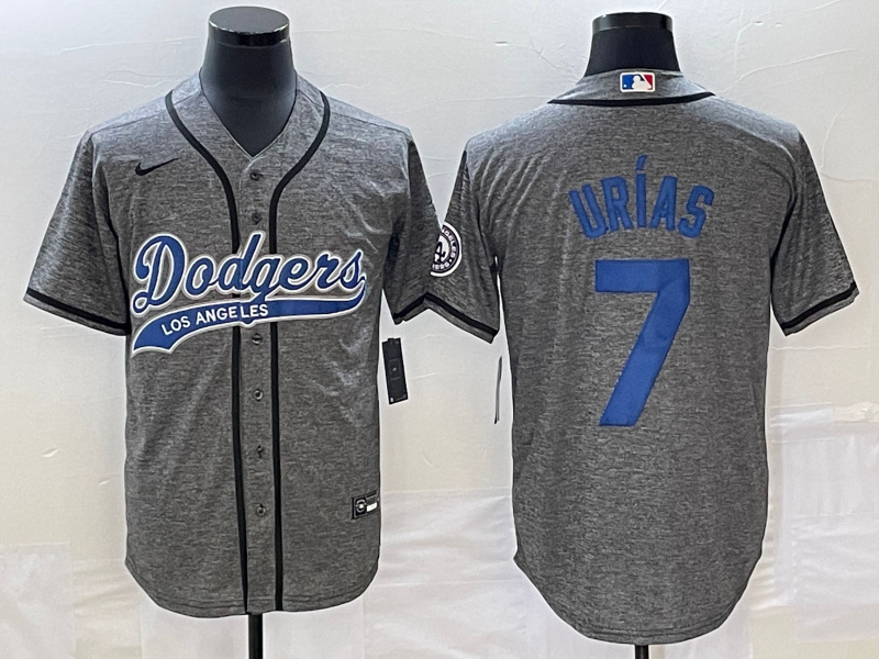 Men's Los Angeles Dodgers Julio Urias Gray Game Jersey Joint Edition