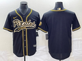 Men's Pittsburgh Pirates Black Blank Replica Jersey Joint Edition