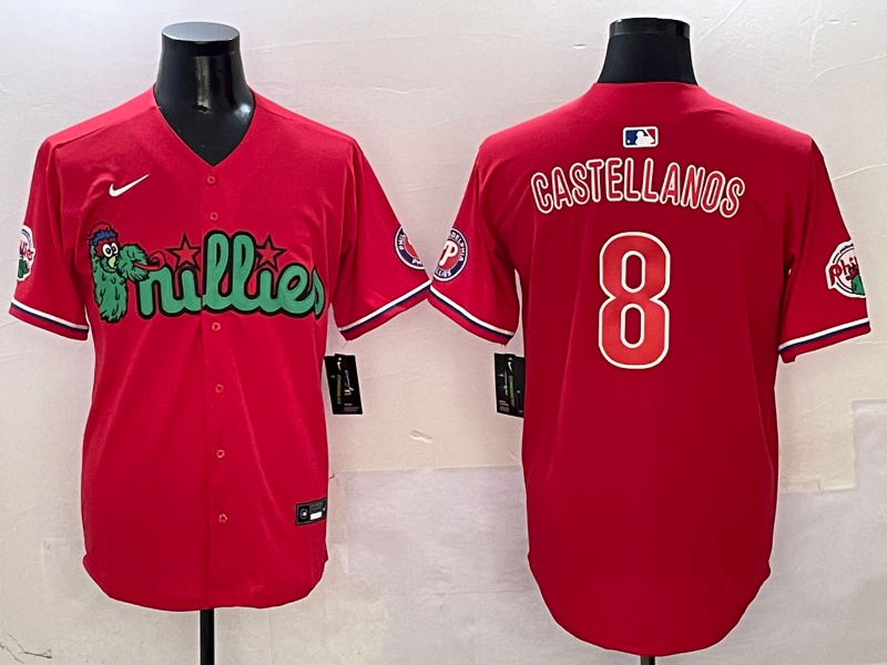 Men's Philadelphia Phillies Nick Castellanos Red Player Jersey