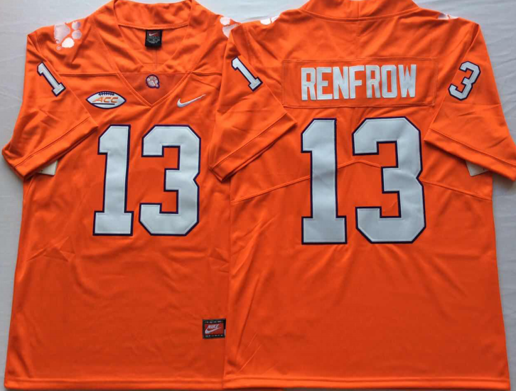 Men's Clemson Tigers Hunter Renfrow Orange Game Jersey