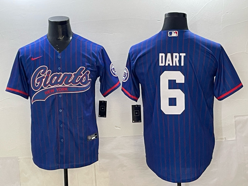 Men's New York Giants Jaxson Dart Royal Player Jersey