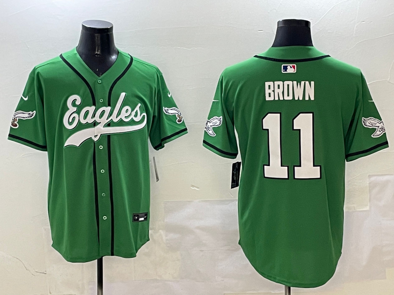 Men's Philadelphia Eagles A.J. Brown Green Team Game Jersey
