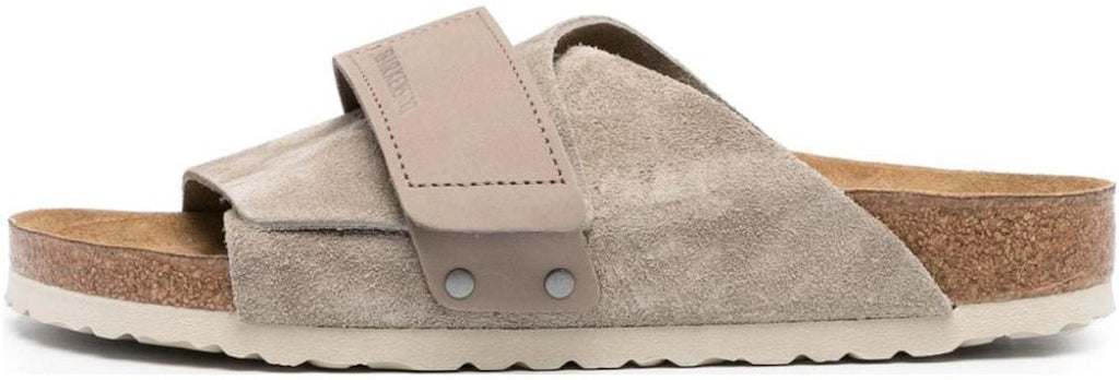Birkenstock 1015573ST Suede Taupe Brown Slide Sandals
