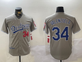 Men's Los Angeles Dodgers Fernando Valenzuela Gray 1981 World Series Baseball Jersey