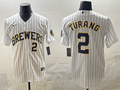 Men's Milwaukee Brewers Brice Turang White Limited Player Jersey