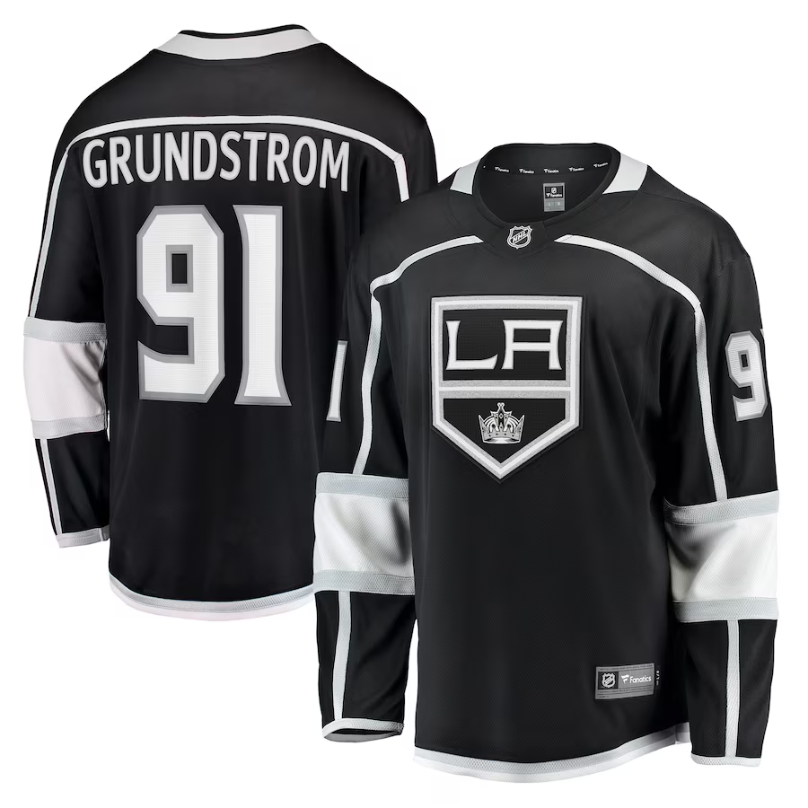 Men's Los Angeles Kings Carl Grundstrom Black Home Breakaway Player Jersey