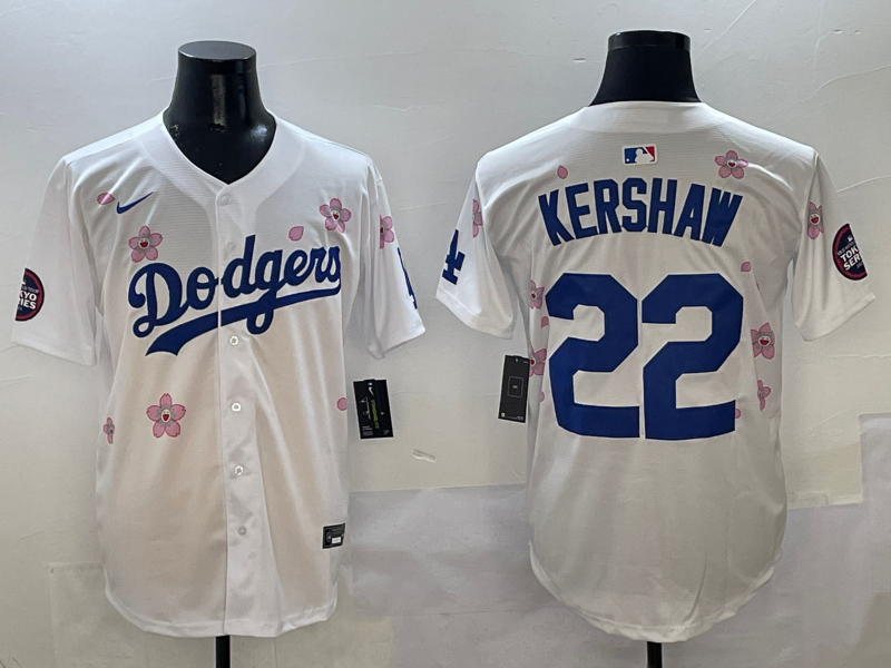 Men's Los Angeles Dodgers Clayton Kershaw White Game Player Jersey