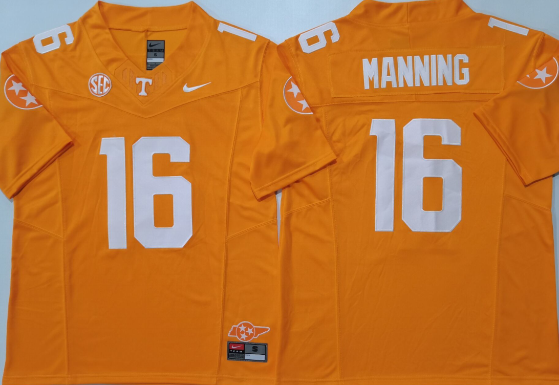 Men's Tennessee Volunteers Manning Orange Game Jersey
