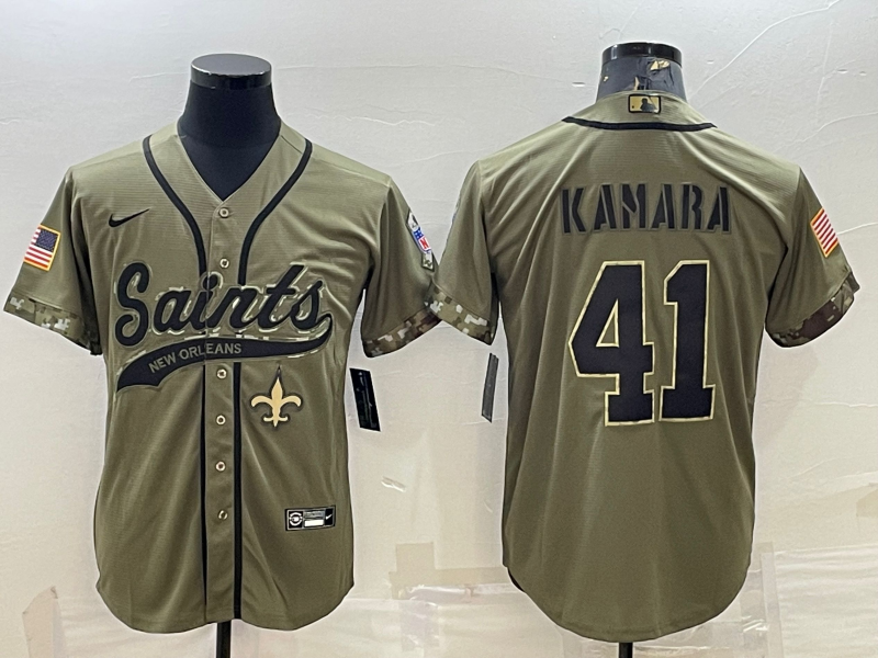 Men's New Orleans Saints Alvin Kamara Olive 2022 Salute To Service Retired Player Limited Jersey Joint Edition