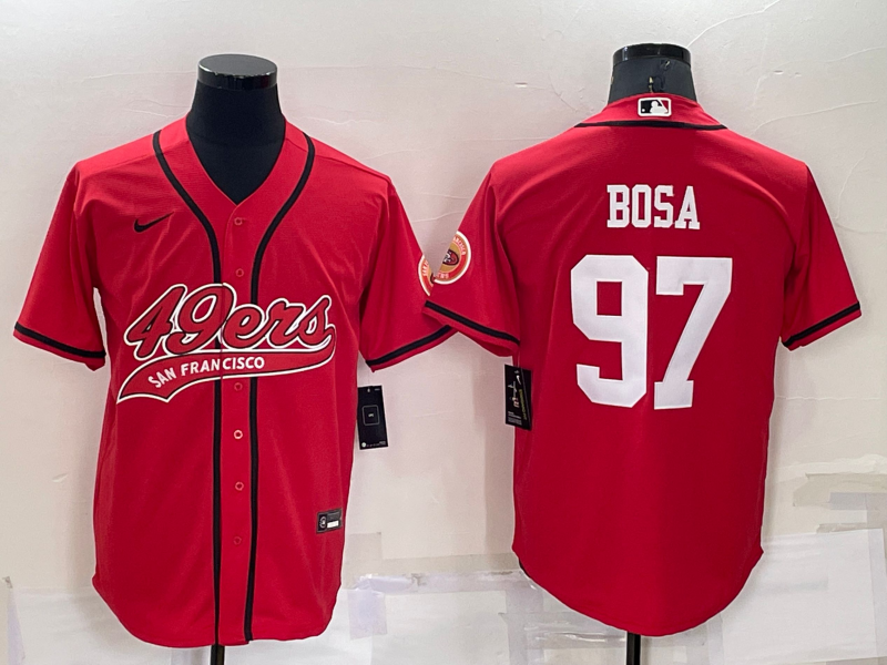Men's San Francisco 49ers Nick Bosa Red Game Jersey Joint Edition