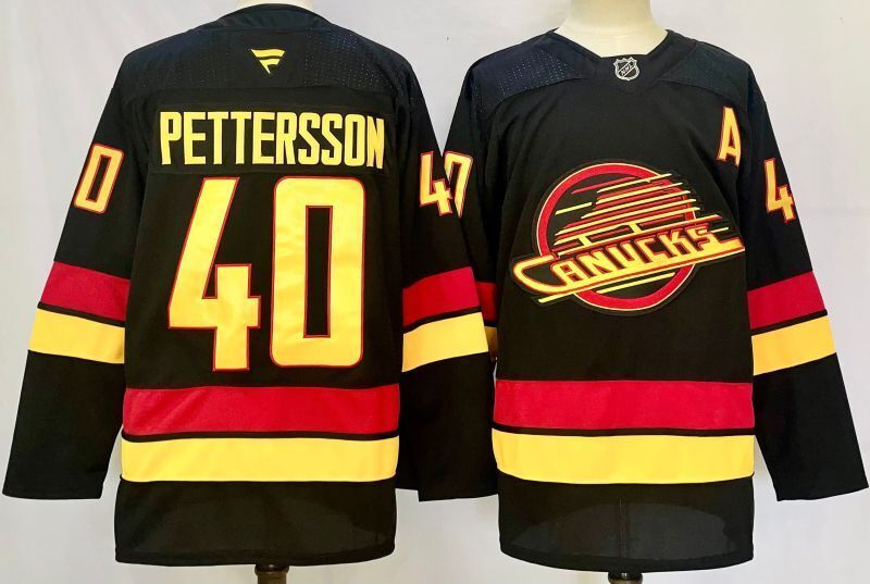 Men's Vancouver Canucks Elias Pettersson Fanatics Black Alternate Premium Jersey