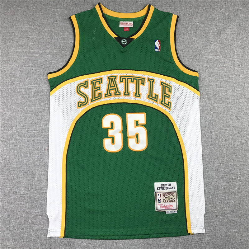 Men's Seattle SuperSonics Kevin Durant 2007-08 Green Hardwood Classics Swingman Jersey