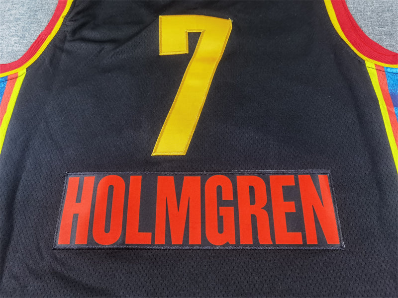Men's Oklahoma City Thunder Chet Holmgren Black 2024/25 Swingman Player Jersey - City Edition