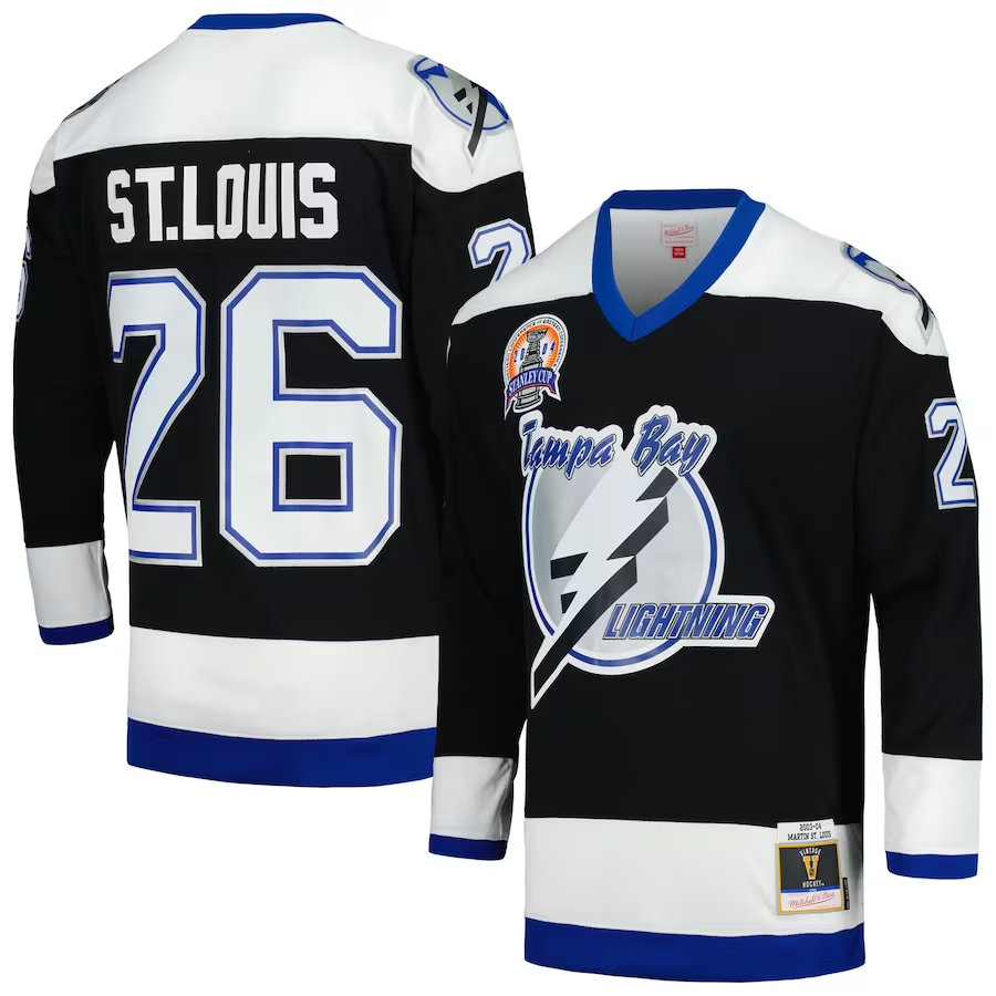 Men's Tampa Bay Lightning Martin St Louis Black Player Jersey